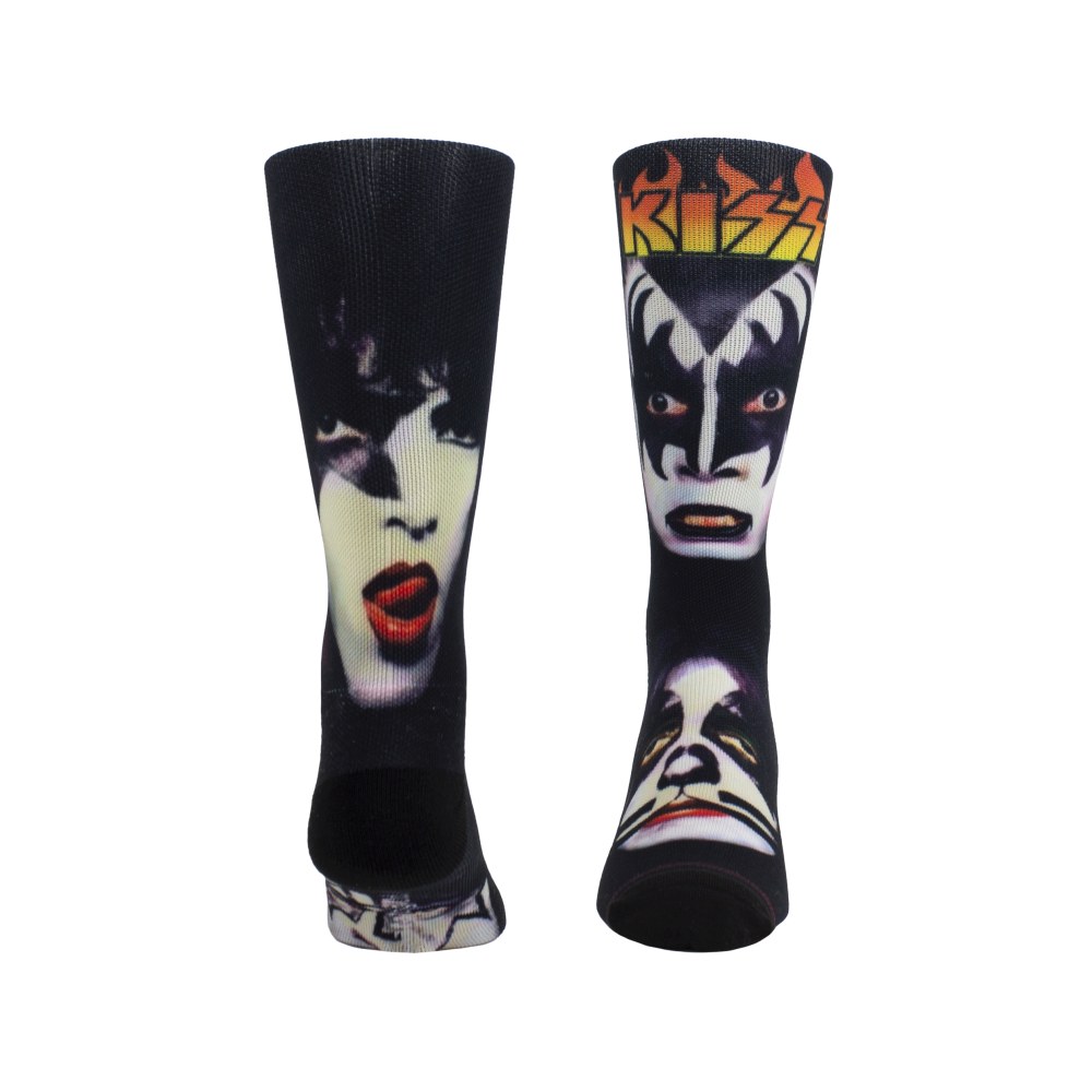 Kiss - Dye Sublimation Crew Chaussettes - Noir